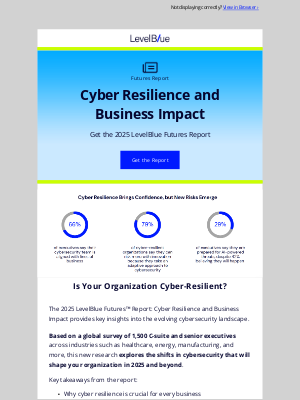 Cyber Security - Get the 2025 LevelBlue Futures Report: Cyber Resilience and Business Impact