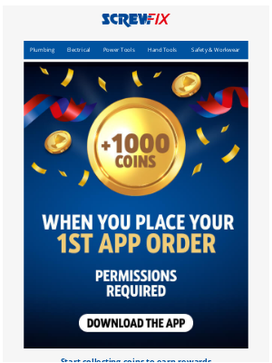 Screwfix (United Kingdom) - 🎉 Your first app order comes with a little extra…