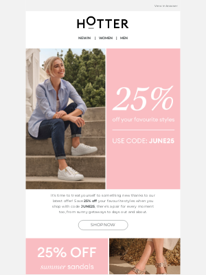 Hotter Shoes (United Kingdom) - 25% off your favourites starts now!