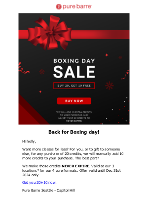 Pure Barre - Get 2025 ready with the last days of Boxing Day Sale