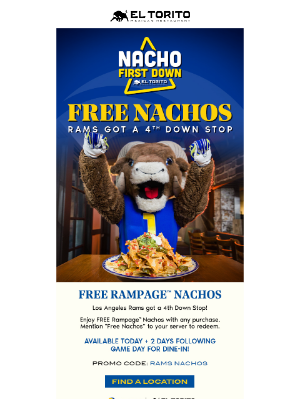 El Torito - FREE Nachos! Rams Got a 4th Down Stop!