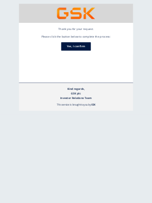 GSK - GlaxoSmithKline - Verify your request for GSK plc Corporate Alert Service
