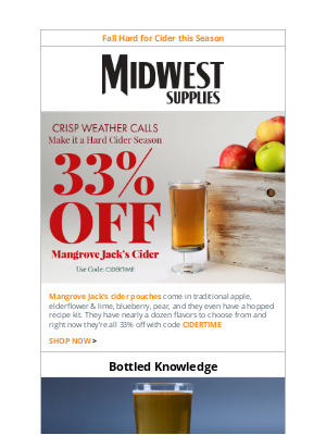 Midwest Supplies - 33% Off a Non-Beer Fav 🍎