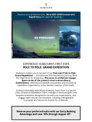 Seabourn Cruise Line - From the Arctic to Antarctica: Your Pole to Pole Adventure Awaits
