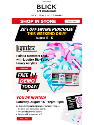 Blick Art Materials - Liquitex In-Store Demo Today!