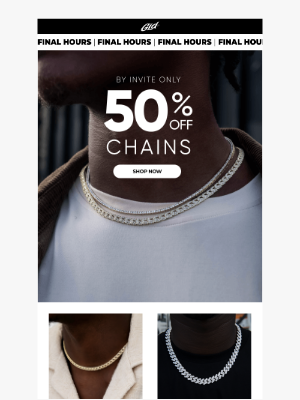 The GLD Shop - 50% off chains ends in 3.. 2.. 1.. 💥