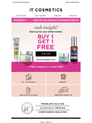 IT Cosmetics - Ends Tonight: Buy 1 Get 1 FREE!