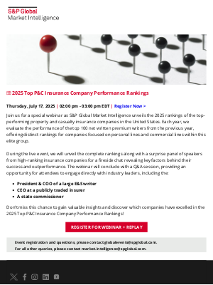 S&P Global - [Webinar] 2025 Top P&C Insurance Company Performance Rankings