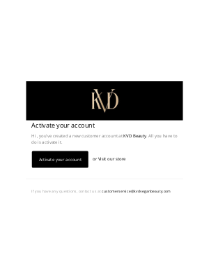 KVD BEAUTY - Activate your KVD Beauty Account