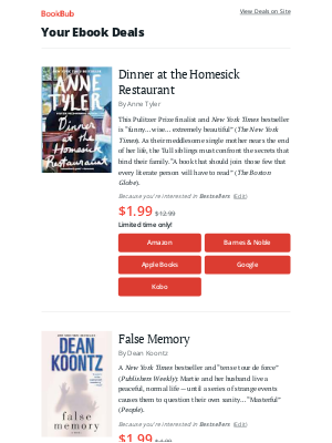 BookBub - Your ebook bargains for Sunday