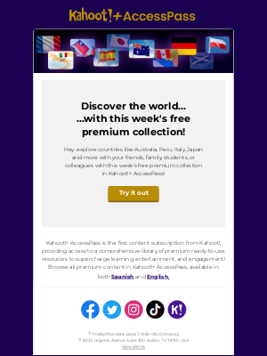 Kahoot! - Hey  discover the world with this week's free premium collection!