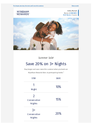 Wyndham Hotel Group - Summer Sale: Save 20% on 3+ Nights