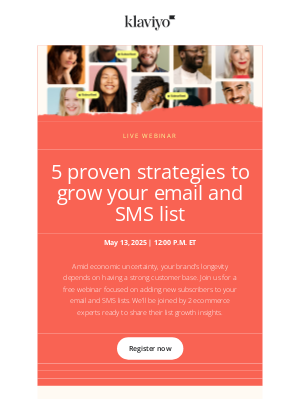 Klaviyo - [Webinar] 5 proven strategies to grow your email and SMS list