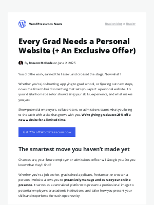 WordPress - Every Grad Needs a Personal Website (+ An Exclusive Offer)