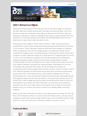 B-21 Fine Wines - 2021 Almaviva 98pts