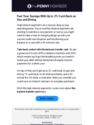 The Penny Hoarder - Get up to 2% cash back on gas and dining with this card