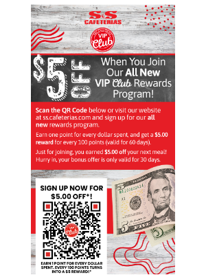 S&S Cafeteria - Unlock Exclusive Perks with S&S Cafeterias' All-New VIP Program!