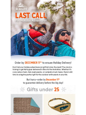 Kelty - Last Call for Holiday Adventure 🎁