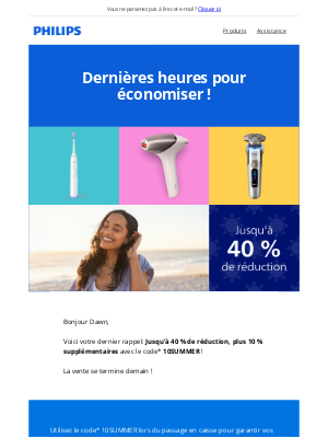 Philips - ⏰ Fin imminente : nos offres d’été s’achèvent demain !