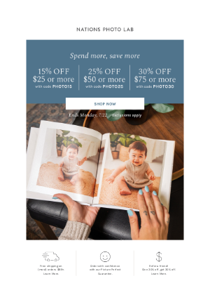 Nations Photo Lab - Spend more, get up to 30% off sitewide