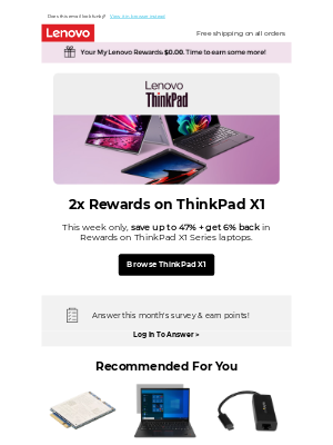 Lenovo - Double Rewards ‼️ on ThinkPad X1 Laptops