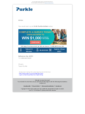 Ticketek (Australia) - Message from Purkle