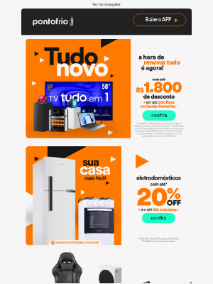 Pontofrio (Brazil) - Tudo novo no precinho. 🧡