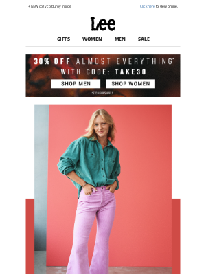 Lee Jeans - Don’t miss 30% OFF almost everything
