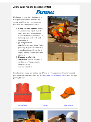 Fastenal - Avoid these common hi-vis mistakes