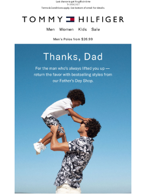 Tommy Hilfiger - 50% off ALL men's | Give our best to dad
