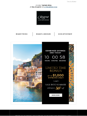 Regent Seven Seas Cruises - Last Chance to Secure Your Combined Savings