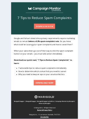 Campaign Monitor - 7 Tips to Reduce Spam Complaints