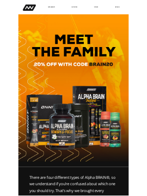 Onnit - Get 20% Off the Alpha BRAIN® Collection