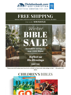 Christian Book Distributors - Winter Bible Sale + Free Shipping ~ Start Your Year In God’s Word!