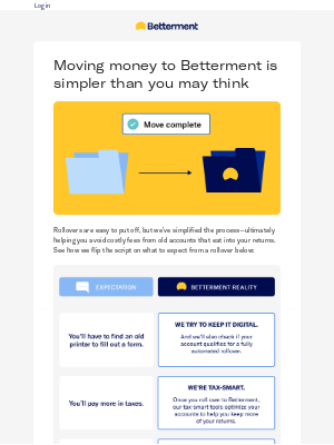 Betterment - ⚡ Expectations vs reality: Rollover Edition