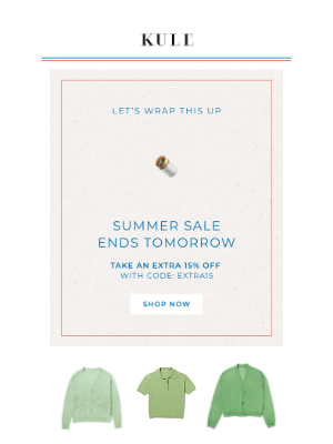 Kule - We’re wrapping up our Summer Sale 🌯