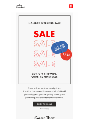 Hedley & Bennett - 20% Off. Starts. NOW!