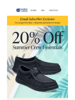 Shoes For Crews - Email Exclusive: 20% Off Starts Now🔥