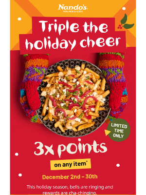 Nando's PERi-PERi - Happier holidays with 3x points ✨