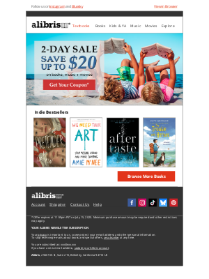Alibris - Save up to $20 | Limited-Time Offer