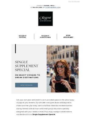 Regent Seven Seas Cruises - Enrich Your Journey with Exclusive Savings for Solo Travelers