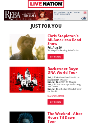 Live Nation - Your Upcoming Concert Lineup: Chris Stapleton, Backstreet Boys, The Weeknd