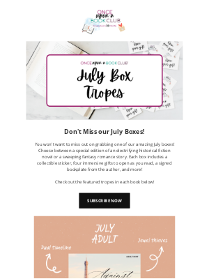 Once Upon A Book Club - Don't Miss our July Boxes! 💎🐍