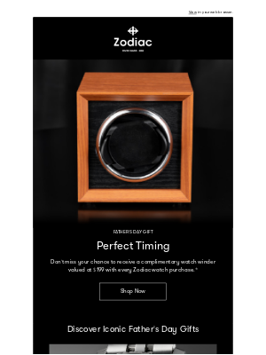 Zodiac Watches - Your Father's Day Gift: Complimentary Watch Winder