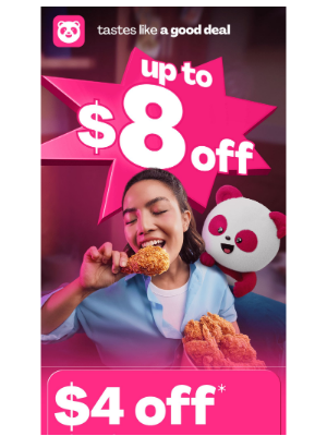 Foodpanda (Singapore) - Get up to $8 off food & groceries today.👇