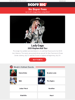 ScoreBig - Lady Gaga / Stevie Nicks / NBA / Brandon Lake / And More!