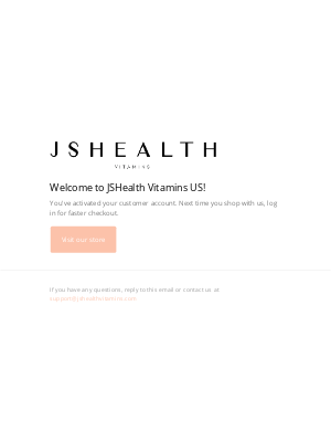 JS Health Vitamins - Customer account confirmation