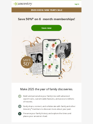 Ancestry - Get 50% off 6-month family history memberships! 🌳