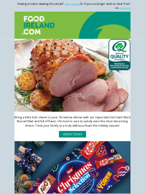 Food Ireland - Time to order your Irish Ham for Christmas!