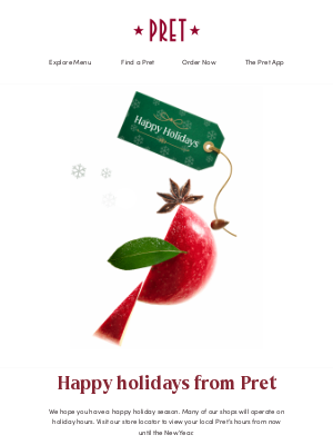 Pret A Manger - Happy holidays from Pret